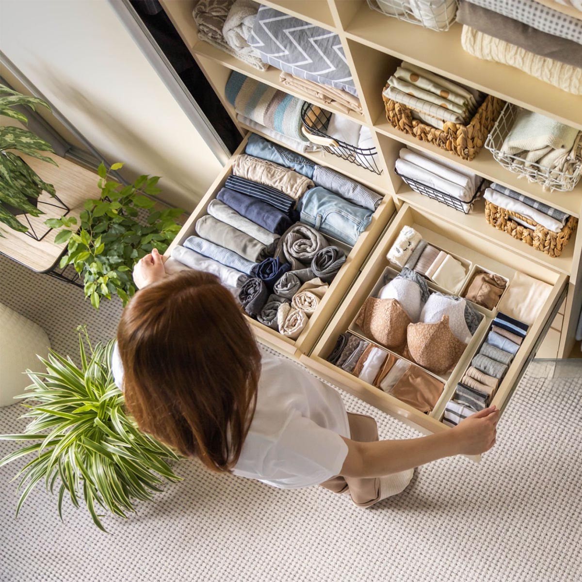 Neatly arranged closet